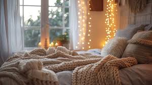 Free Cozy bedroom ambiance Image - Bedroom, Cozy, Fairy Lights | Download at StockCake