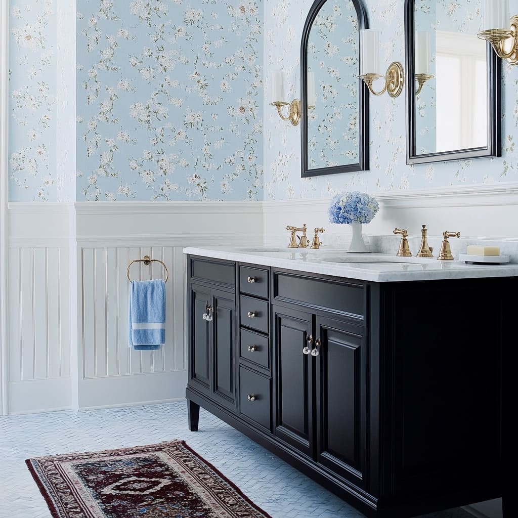 Fresh and Floral: Botanical Bathroom Ideas with Wallpaper You'll Love | Fancy House Design