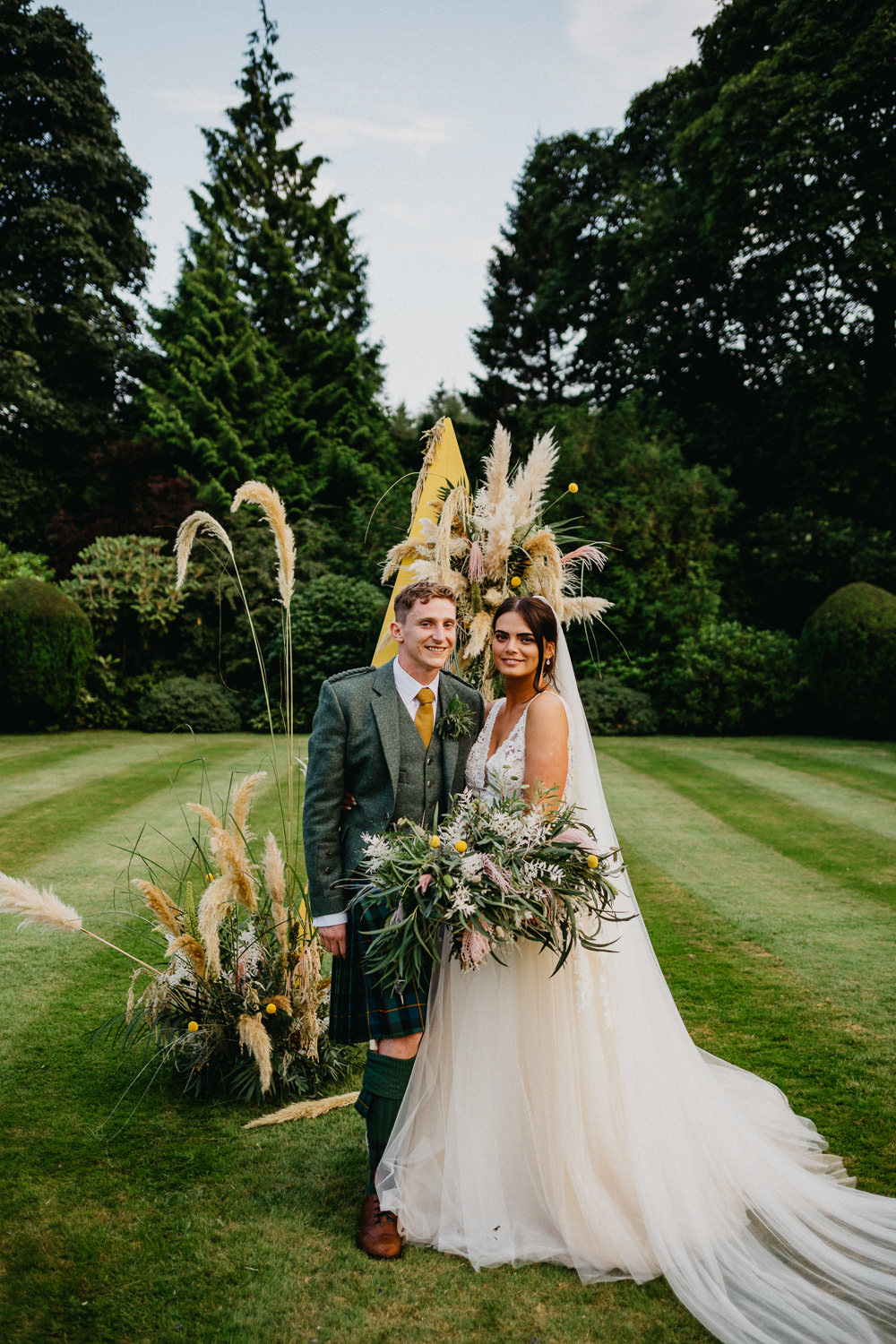 Fun Outdoor Wedding at Elsick House with an A Frame Arch