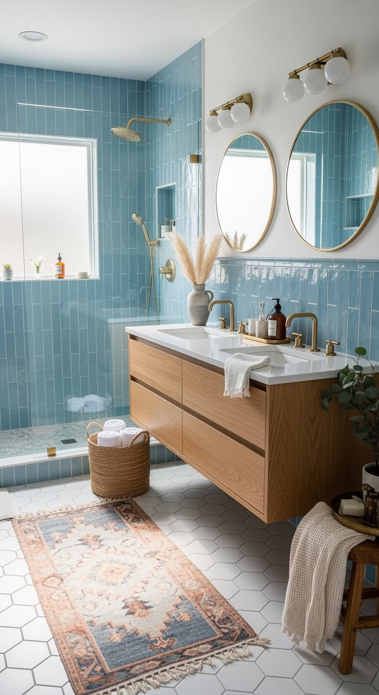 How Blue Tile Bathroom Ideas Became Everyone's Secret Design Obsession