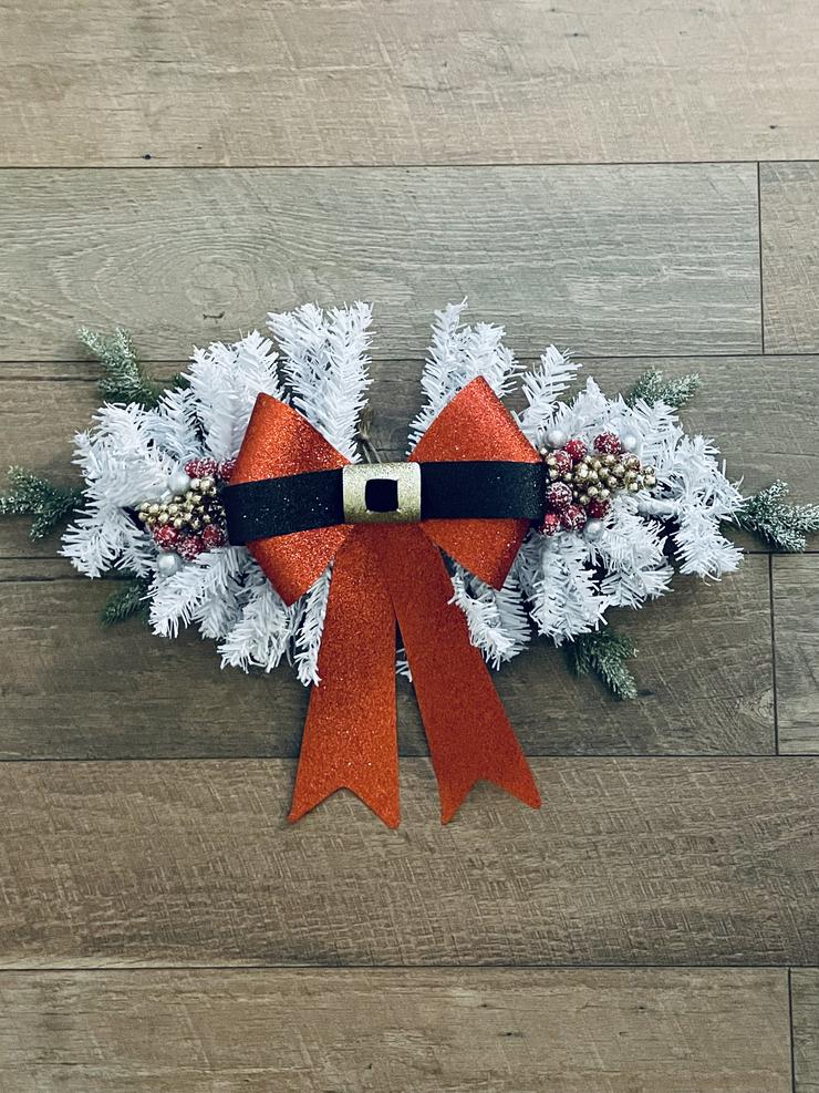 How to Make DIY Dollar Tree Winter Swag Wreath - Christmas Craft | Kimspired DIY