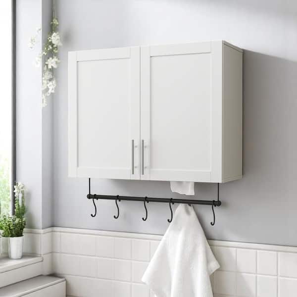 Kbndecor Bathroom Shelf Organizer With Towel Hooks 28' Bathroom Shelf Organizer With Towel Hooks Modern Farmhouse