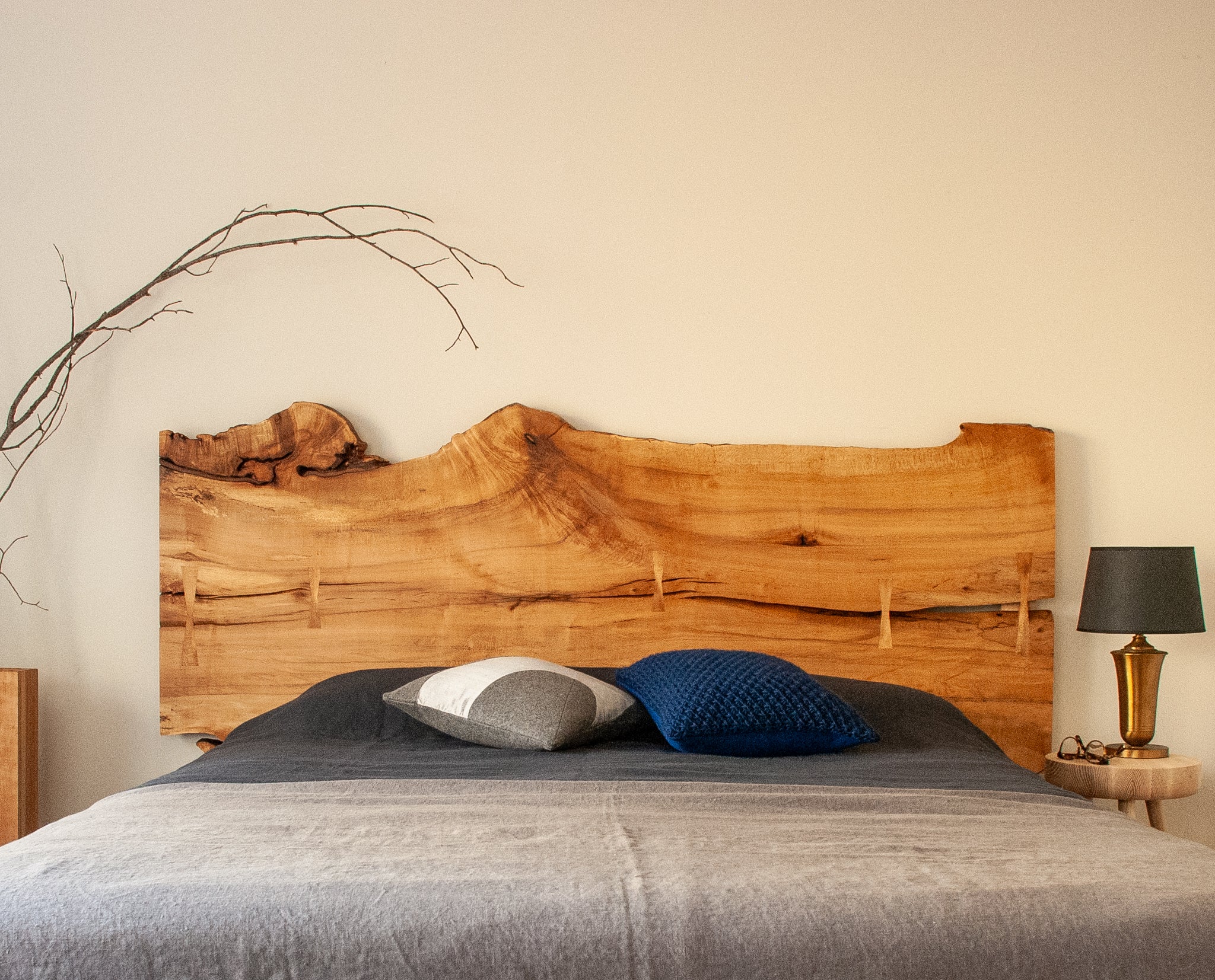 Live-edge Maple Slab Headboard – STUDIO89