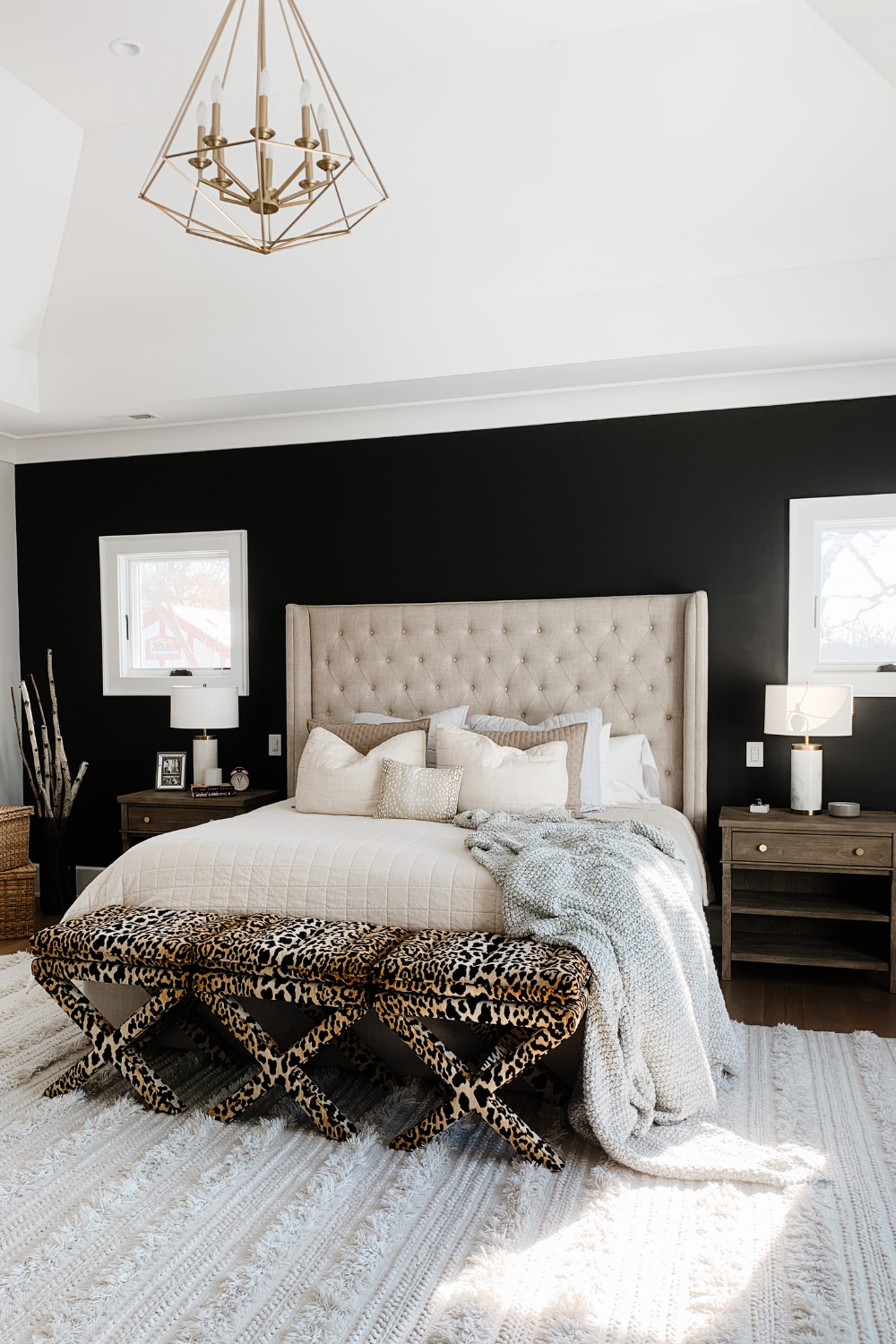 Master Bedroom Update | Black Accent Wall - My Kind of Sweet