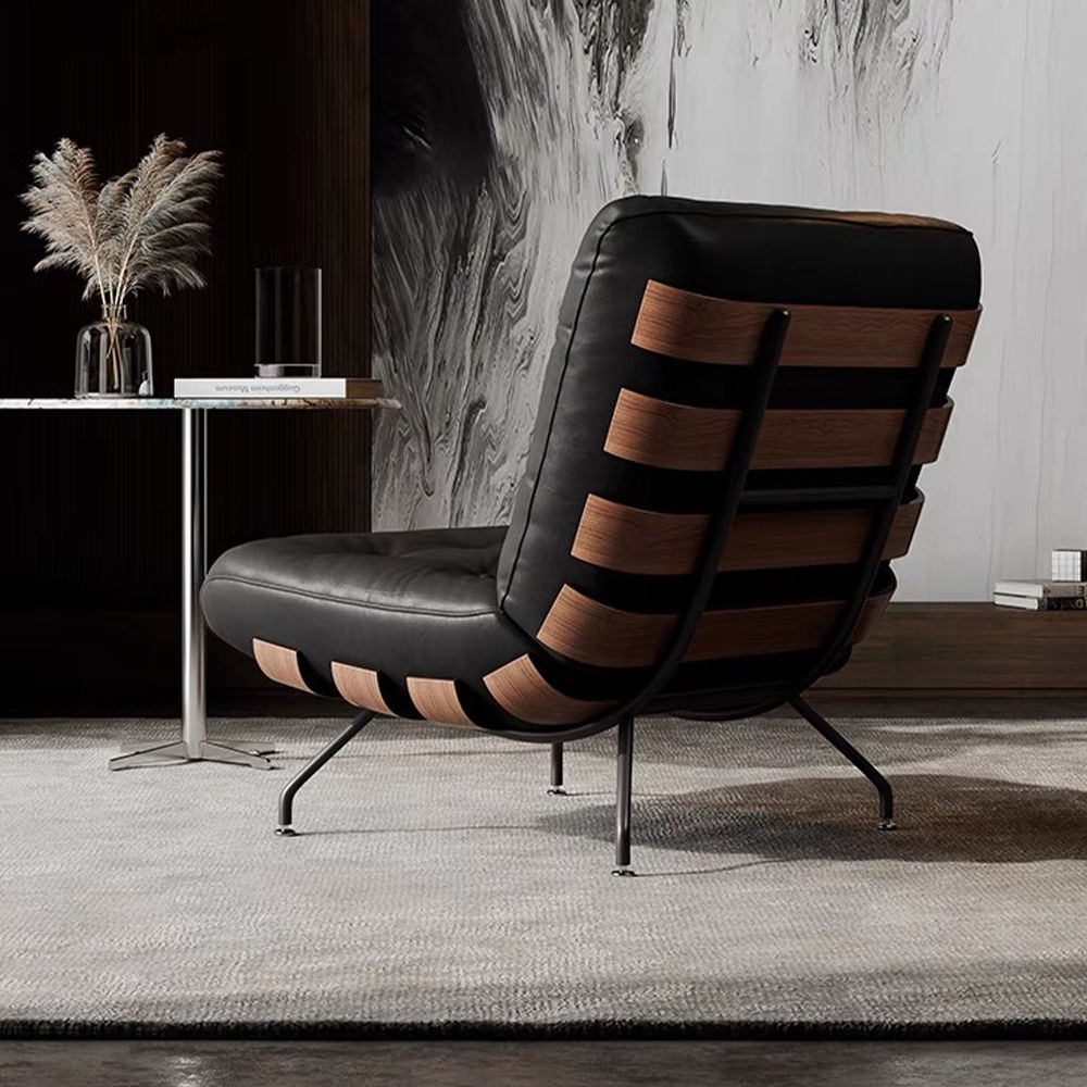 Mid-Century Modern Black Accent Chair | Povison