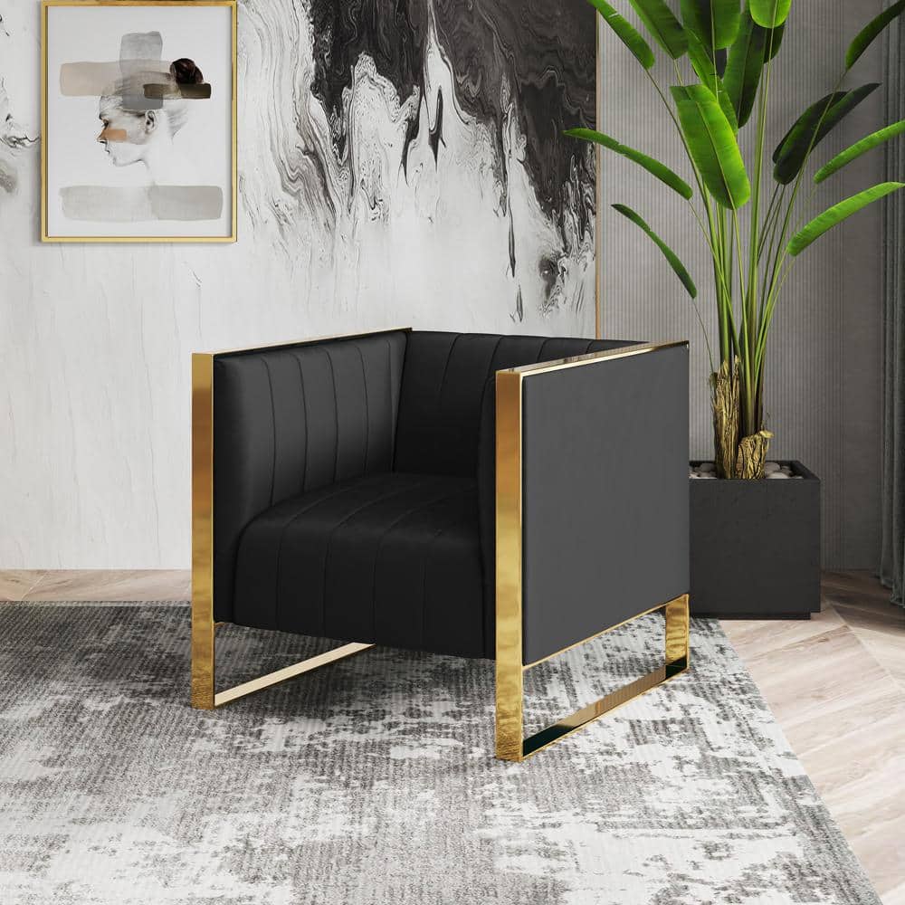 Modern Furniture Phillips Collection Black Accent Chair Trillium Velvet Accent Chair Black Manhattan Comfort