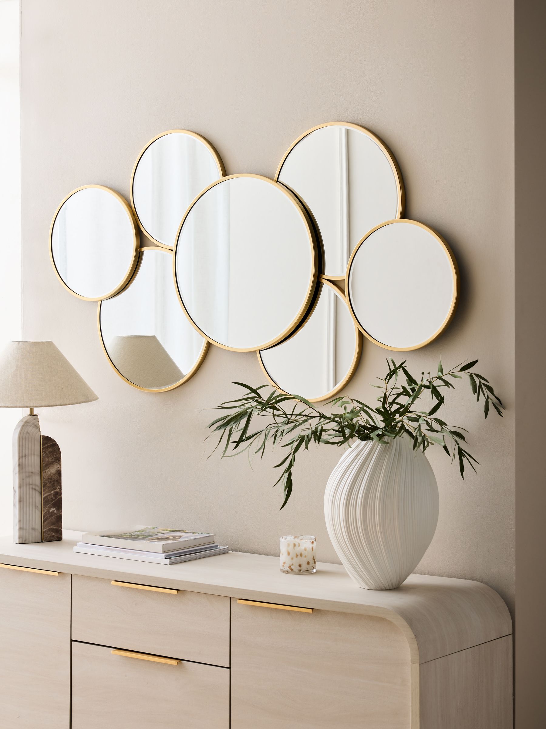 Next Gold Round Cluster Mirror ONE