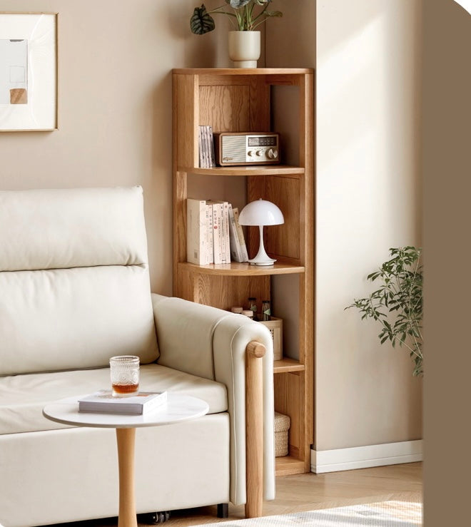 Oak Solid Wood corner bookshelf -