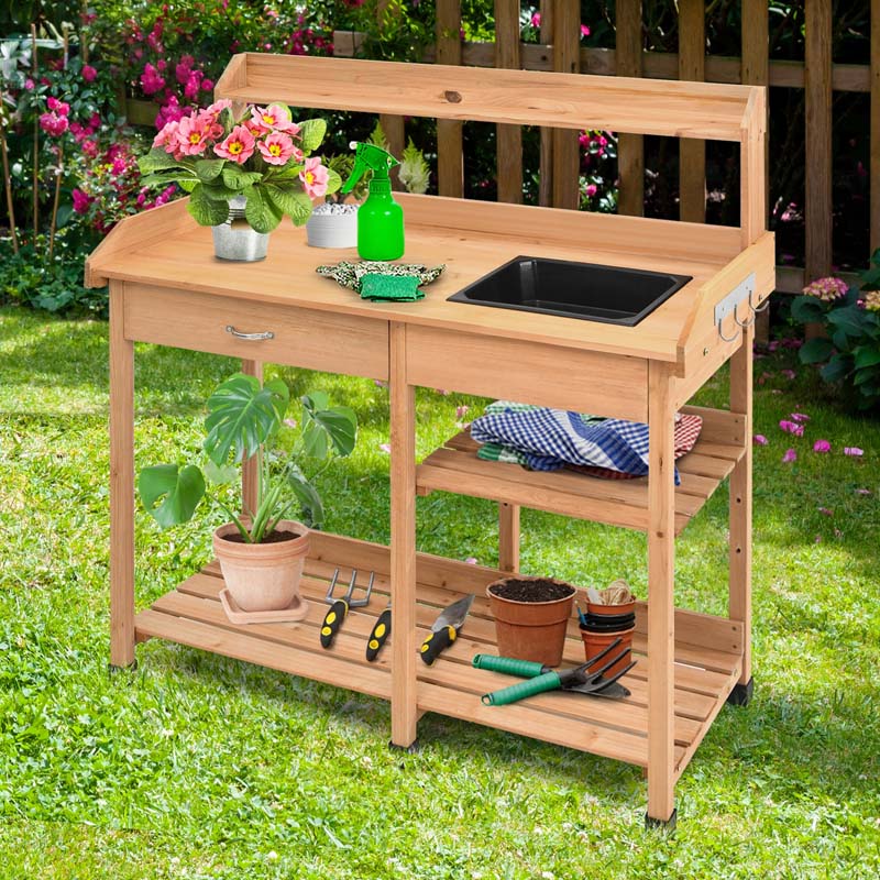 Patio Garden Potting Bench with Sink Sale, Price & Reviews - Eletriclife