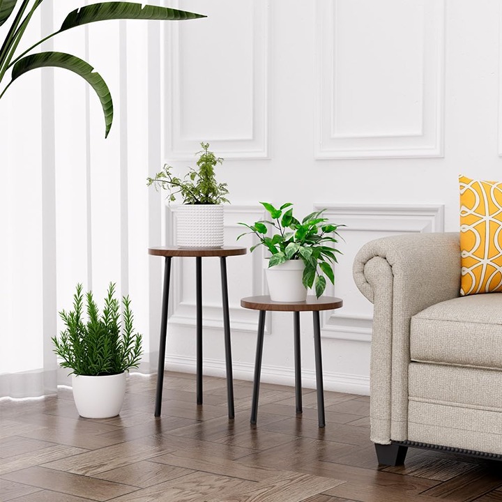 Plant Stand Indoor, Mid Century Plant Holder 2 Pack , Corner Plant Stand Modern