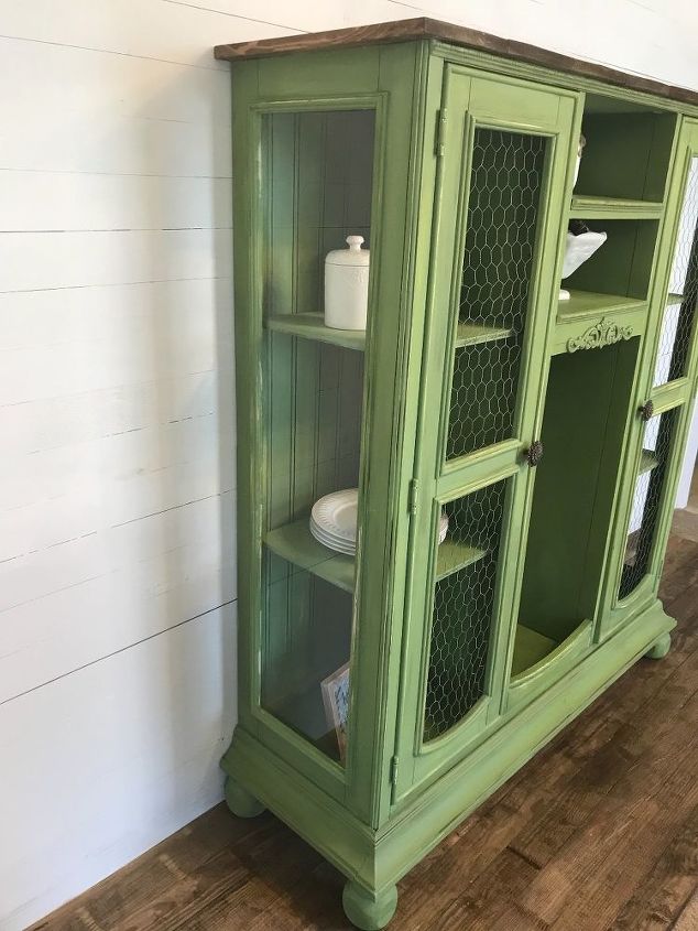 Repurposed TV Hutch Top Now a Gorgeous Farmhouse Style Cabinet | Hometalk