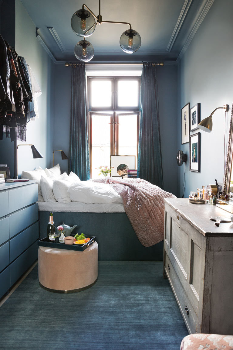 Small luxe blue bedroom - Daily Dream Decor