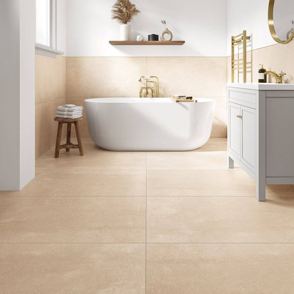 Soothing Elegance: Neutral Bathroom Ideas - Walls and Floors