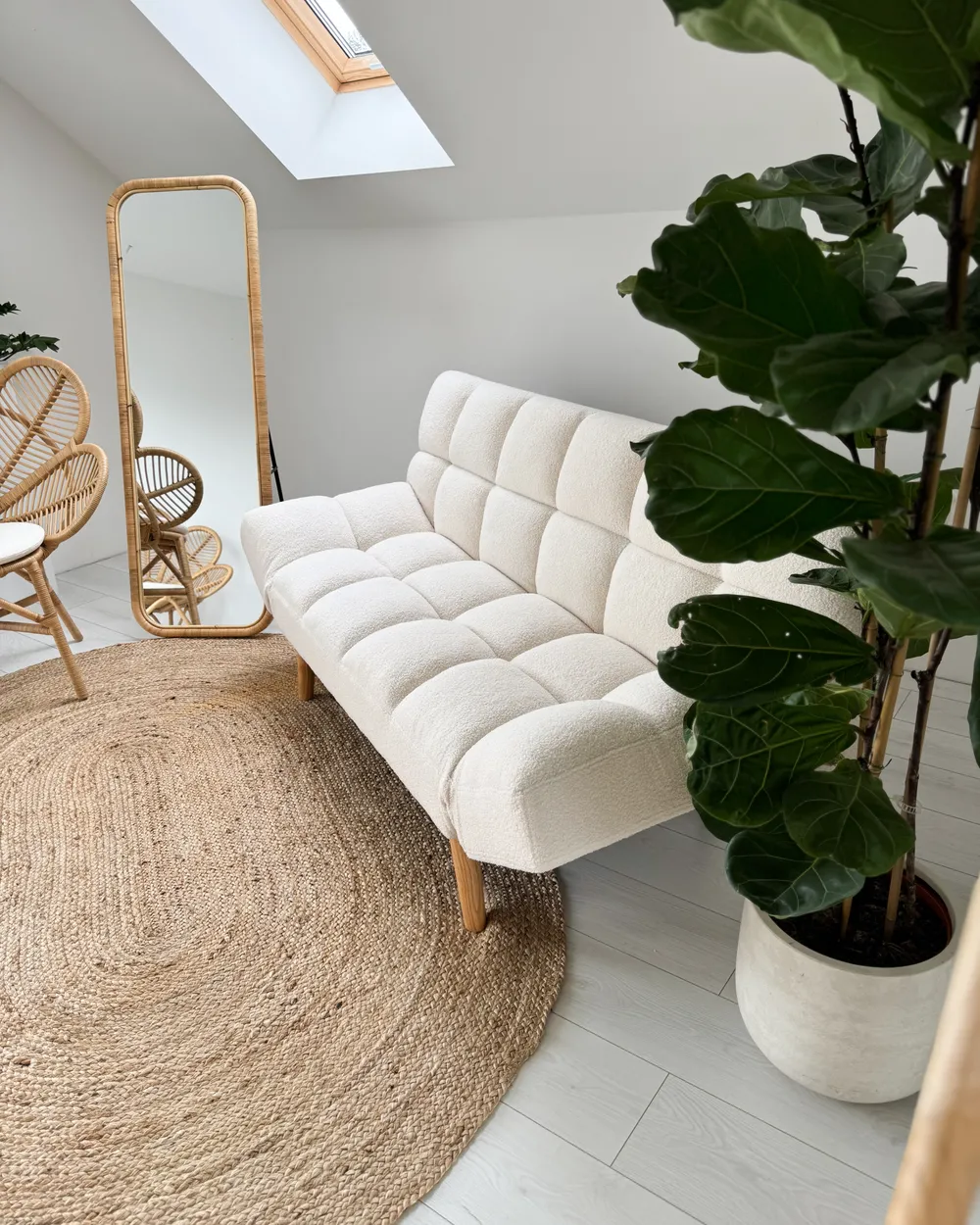 Standing Mirror MALANGE 150 cm Rattan Natural - Beliani.no