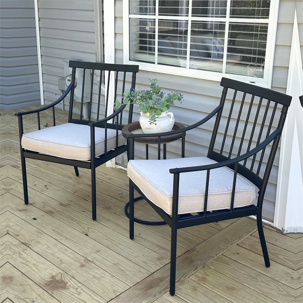 Streamline Stationary Metal Dining Chairs for Outdoor | Phi Villa