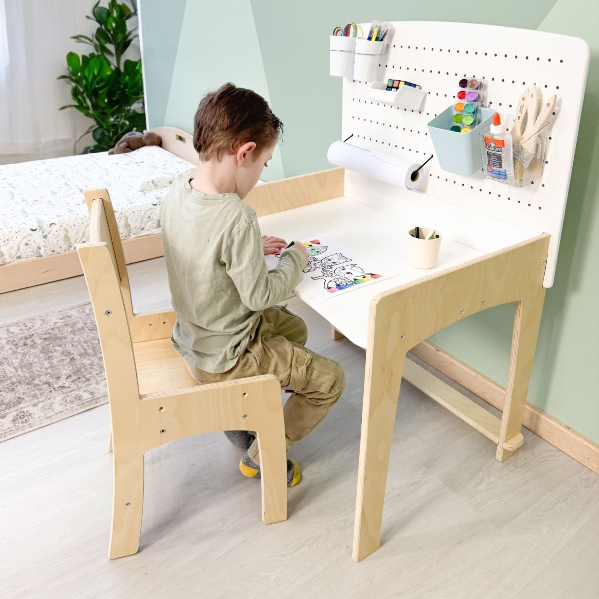 Study Table Childrens Drawing Desk Kids Desk And Chair Set With Storage Wooden Toddler Study Table