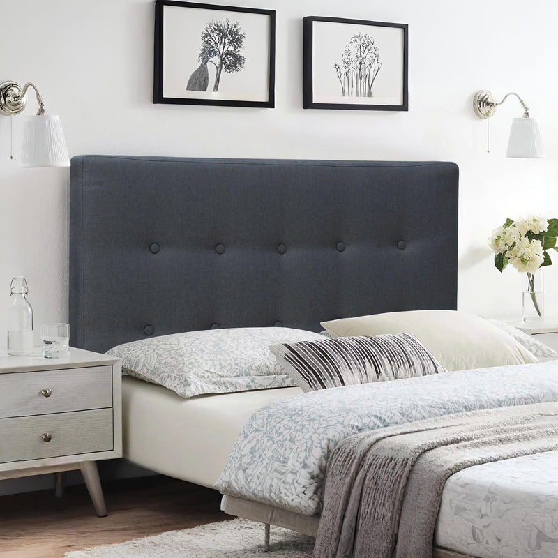 Susan King Charcoal Fabric Upholstered Headboard – Treasurebox