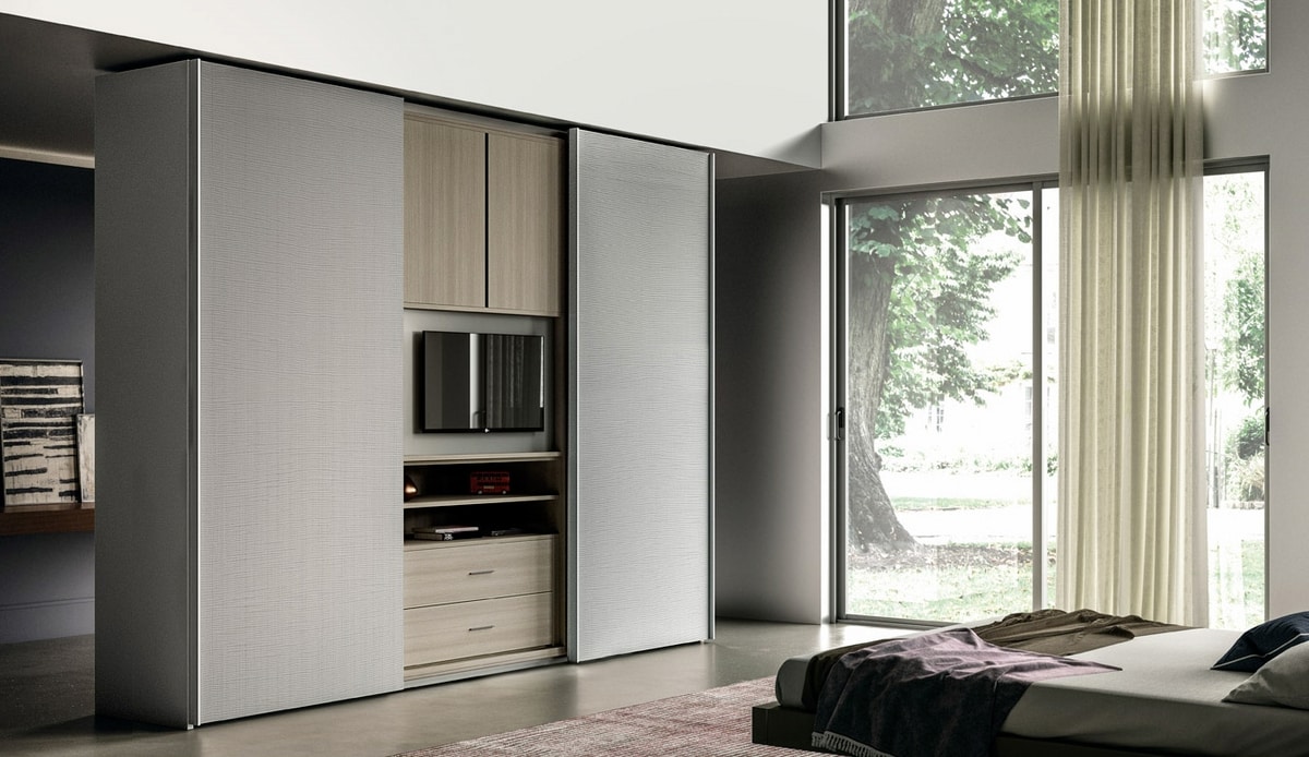 Wardrobe with openable TV stand | IDFdesign