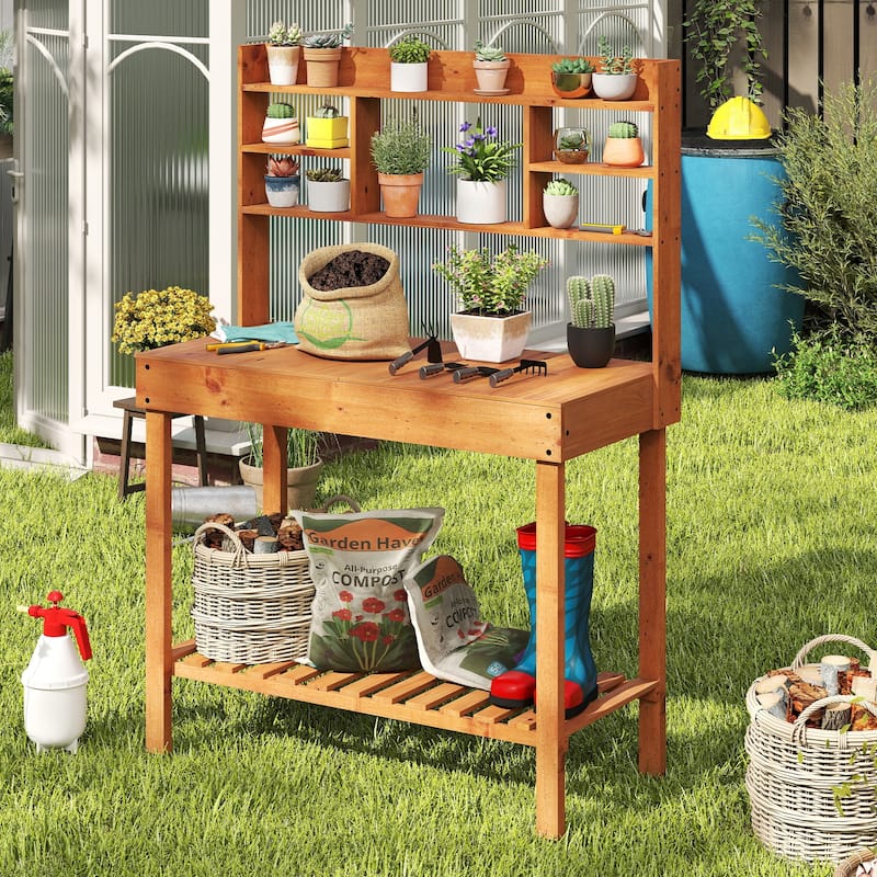 Work Bench Potting Bench With Sink And Faucet Shelf Potting Benches And Tables Potting Bench Table, Outdoor