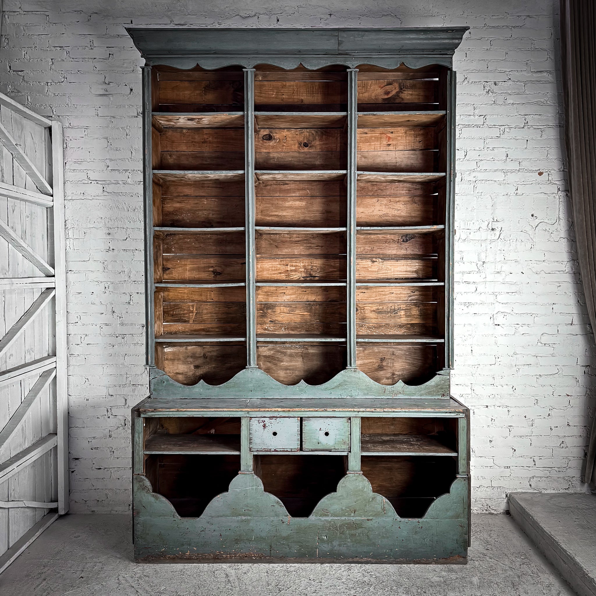 2 Piece Antique Monumental Rustic Aged Wood Pantry Cabinet – LA FINCA VINTAGE & MODERN