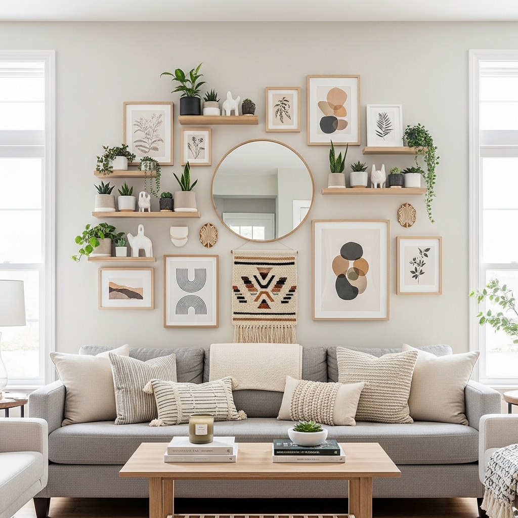 20 Wall Decor Ideas For Living Room | Stylish Wall Filling Solutions | Budget-Friendly Art Alternatives For Your Main Space - Home Decorefiy