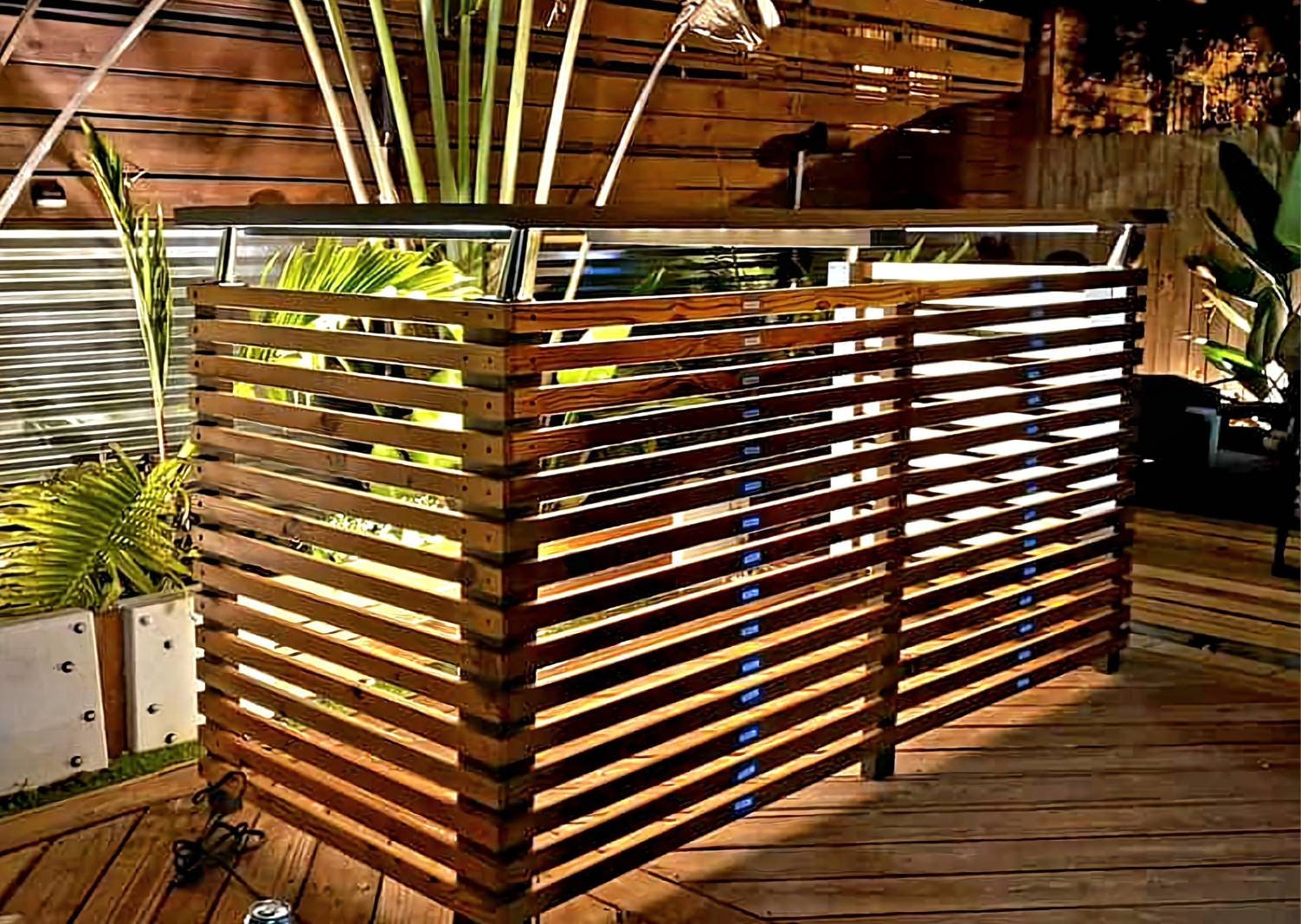 Ac Unit Outdoor Screen To Hide Air Conditioner Custom Made Modern Outdoor Screen For AC Unit, Pool/sprinkler