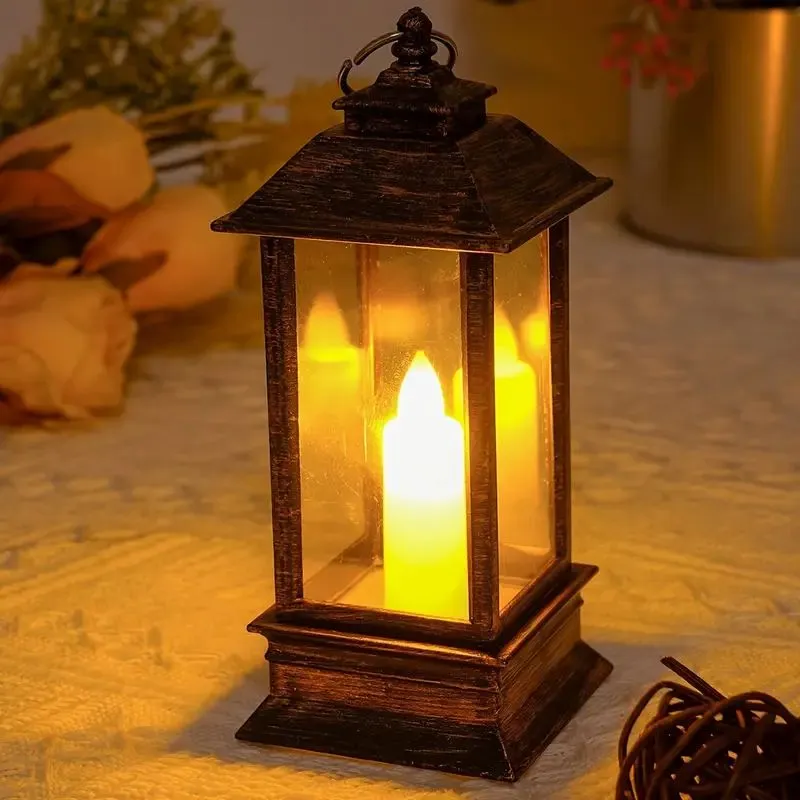 Acrylic Plastic Battery Operated Mini Lantern | LED Lamp Candle for Vintage Antique Decoration (Square, 1) | Daraz.com.bd