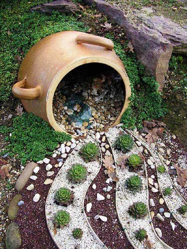 Add Some Magic To Garden with Spilled Flower Pots