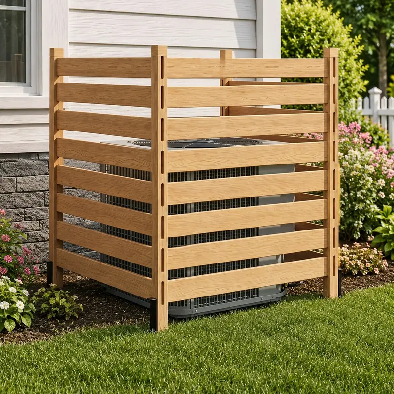 air conditioner fence outdoor wood privacy screen - Temu