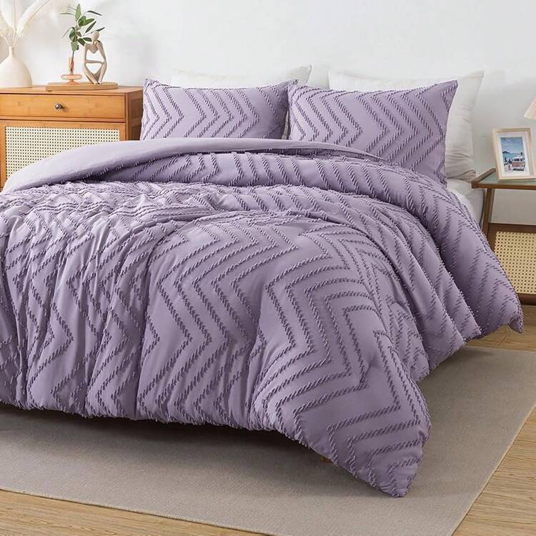 Andency Queen Comforter Set Beige, Comforters Queen Size Boho Cream Soft Warm Tufted Neutral Bedding Comforter Sets For Queen Bed, 3 Pieces Aesthetic Chevron Farmhouse Cute Bohemian Textured Bed Set