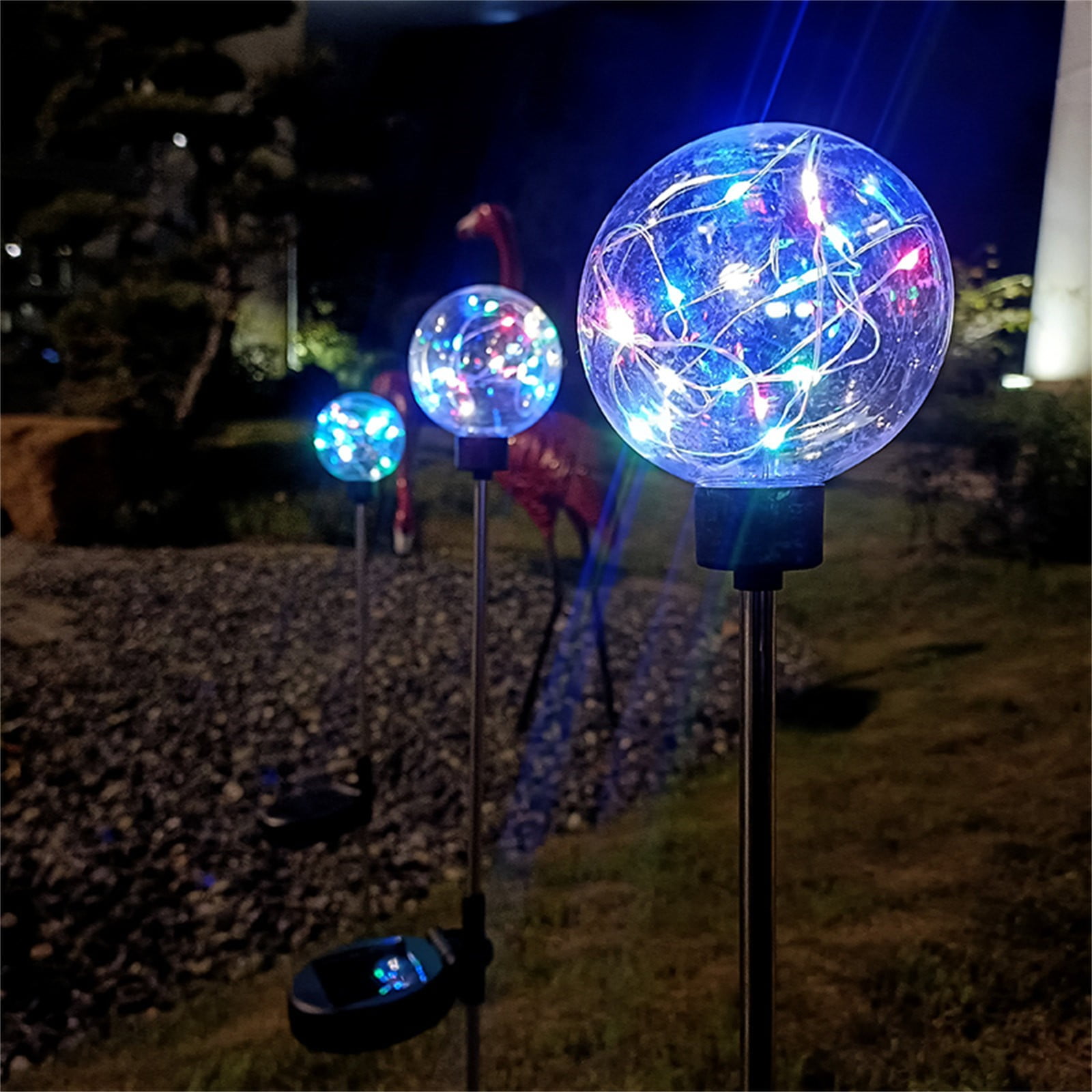 Aodebiao Solar Lights Outdoor Decorative, Solar Gazing Ball Mosaic Garden Stakes Decorative Waterproof Outdoor Lights for Pathway Yard Lawn Decoration - Walmart.ca