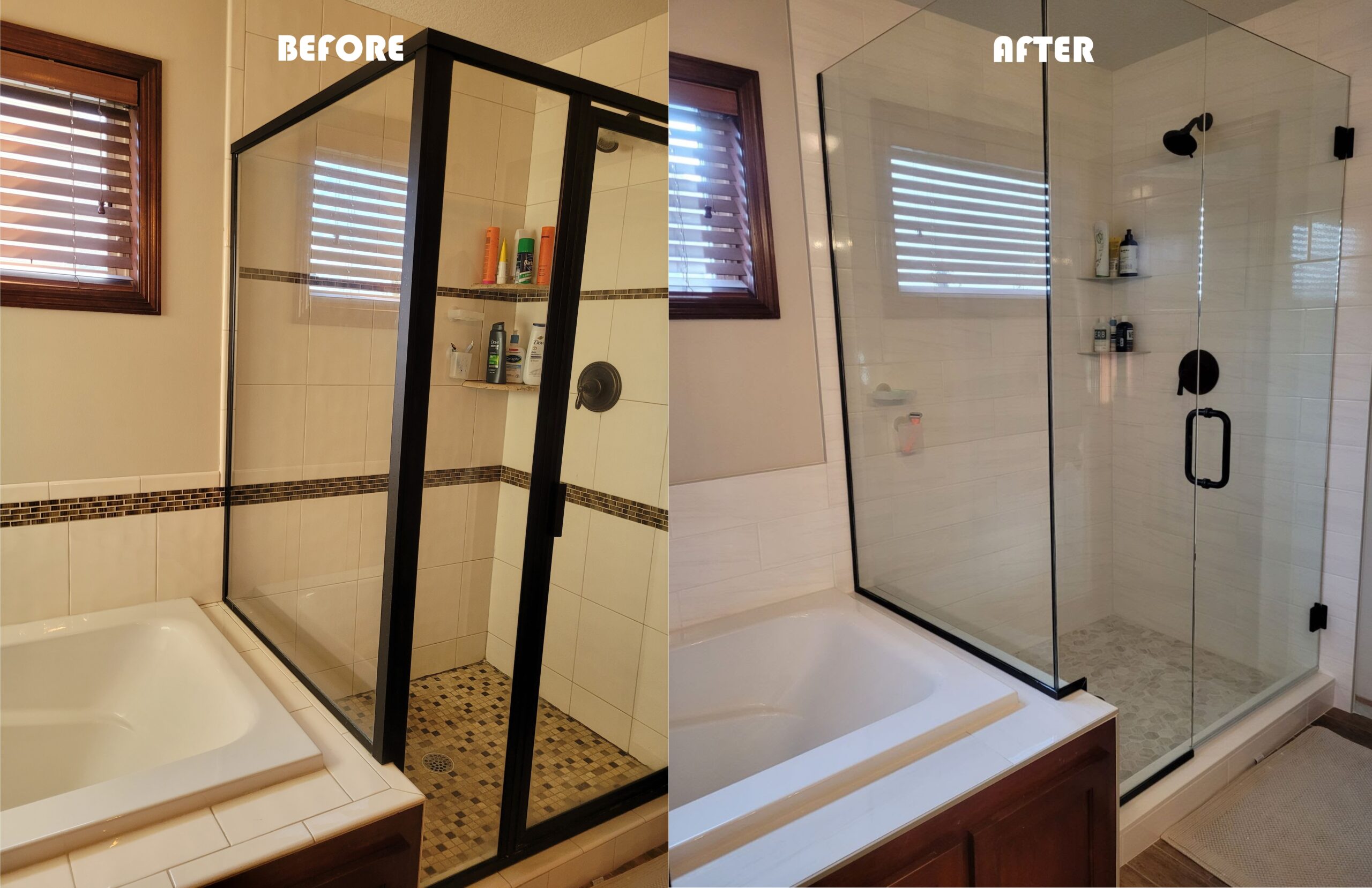 Blaine Bathroom Shower and Tub Tile Remodel Before and After! - TOUCHDOWN TILE