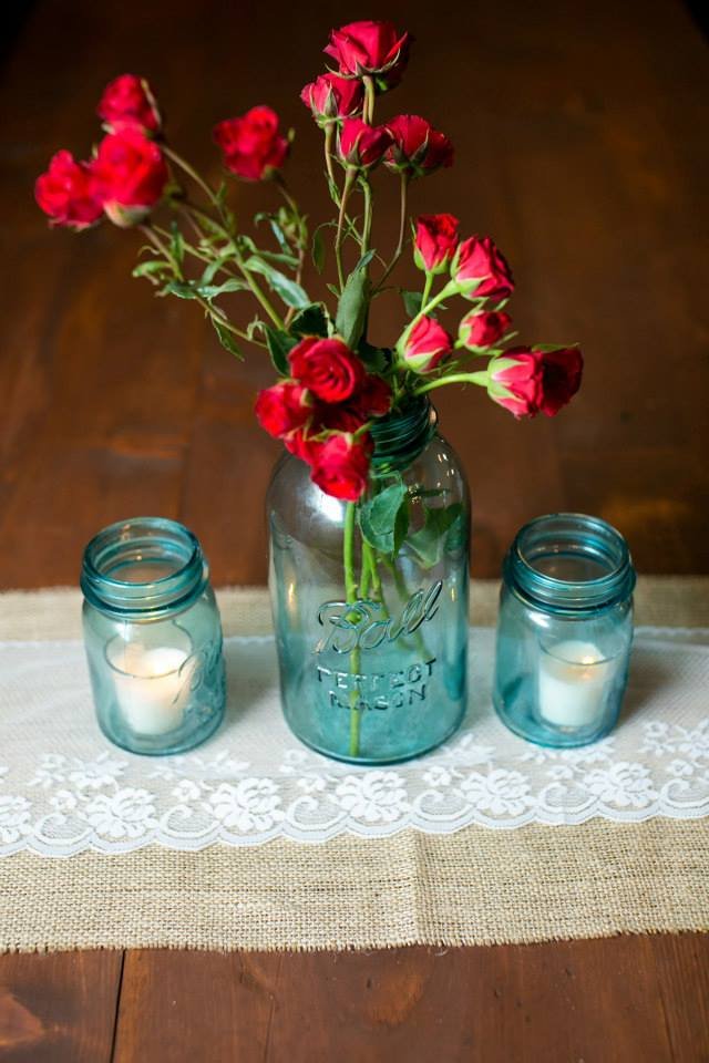 Blue 2 Quart Mason Jar (#1036) - Rustic Elegance