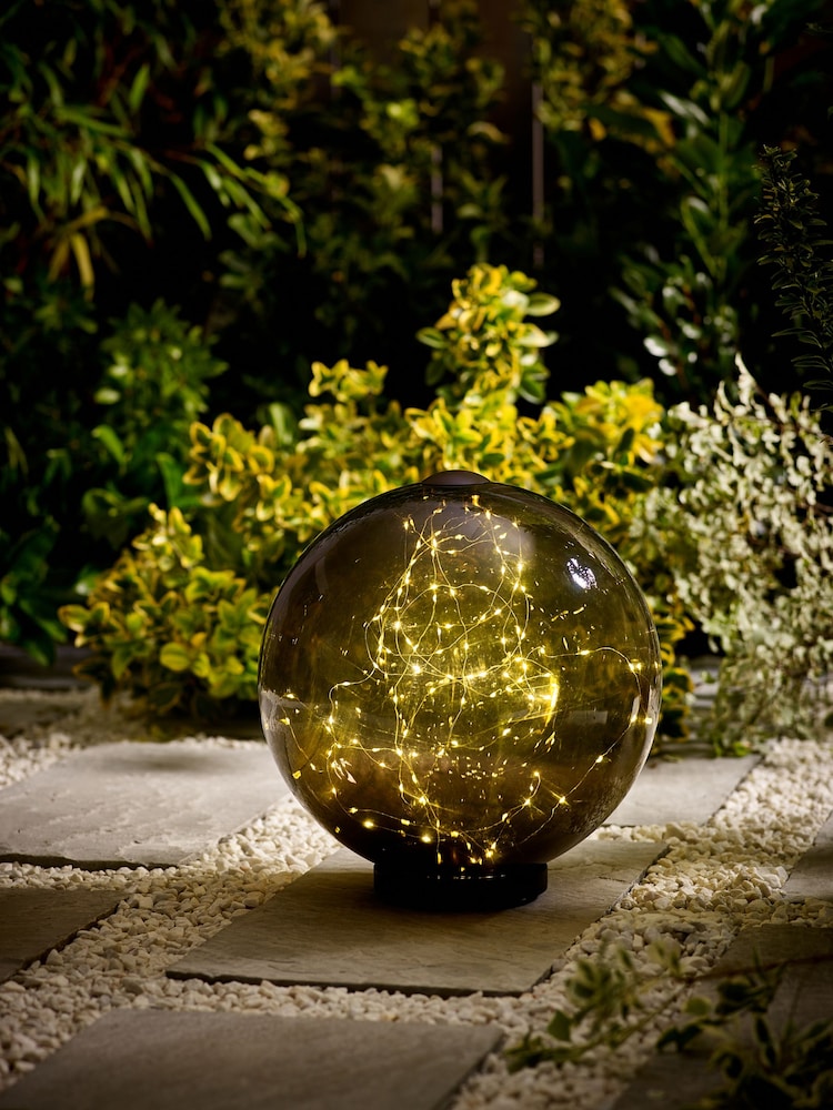 Buy Smoke Grey Solar LED Outdoor Light Up Sphere from the Next UK online shop