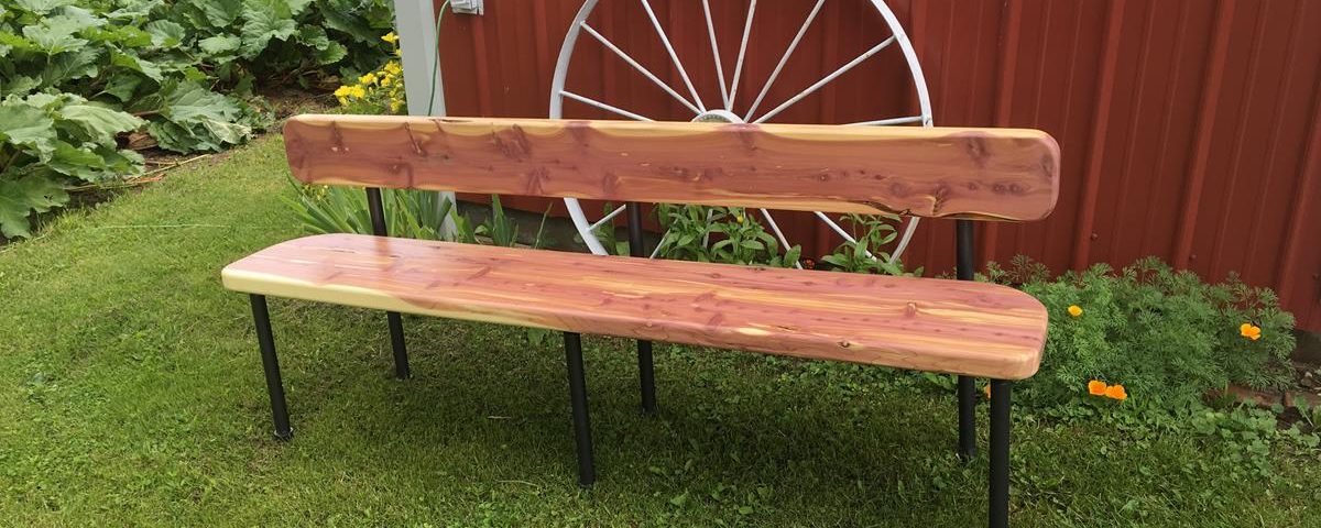 Cedar Sitting Bench, Saratoga County, Charlton NY