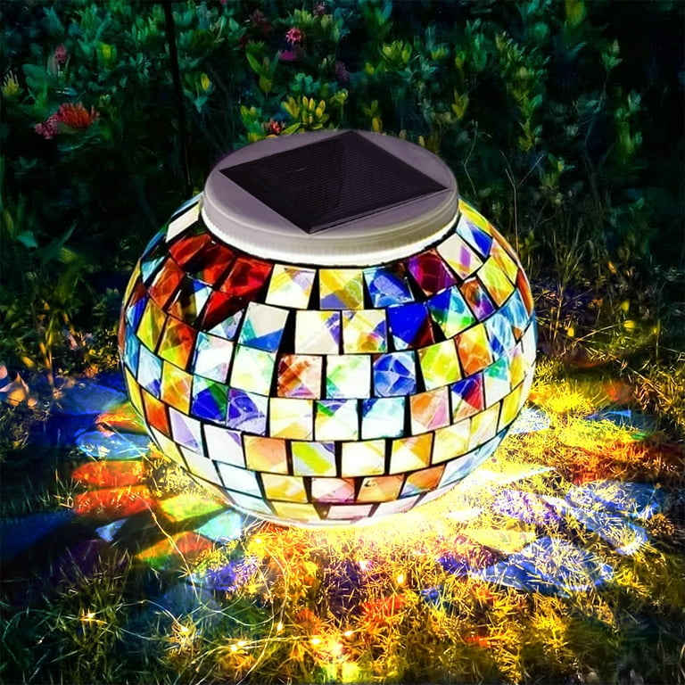 Color Changing Solar Powered Glass Ball Garden Lights Table Lights Waterproof