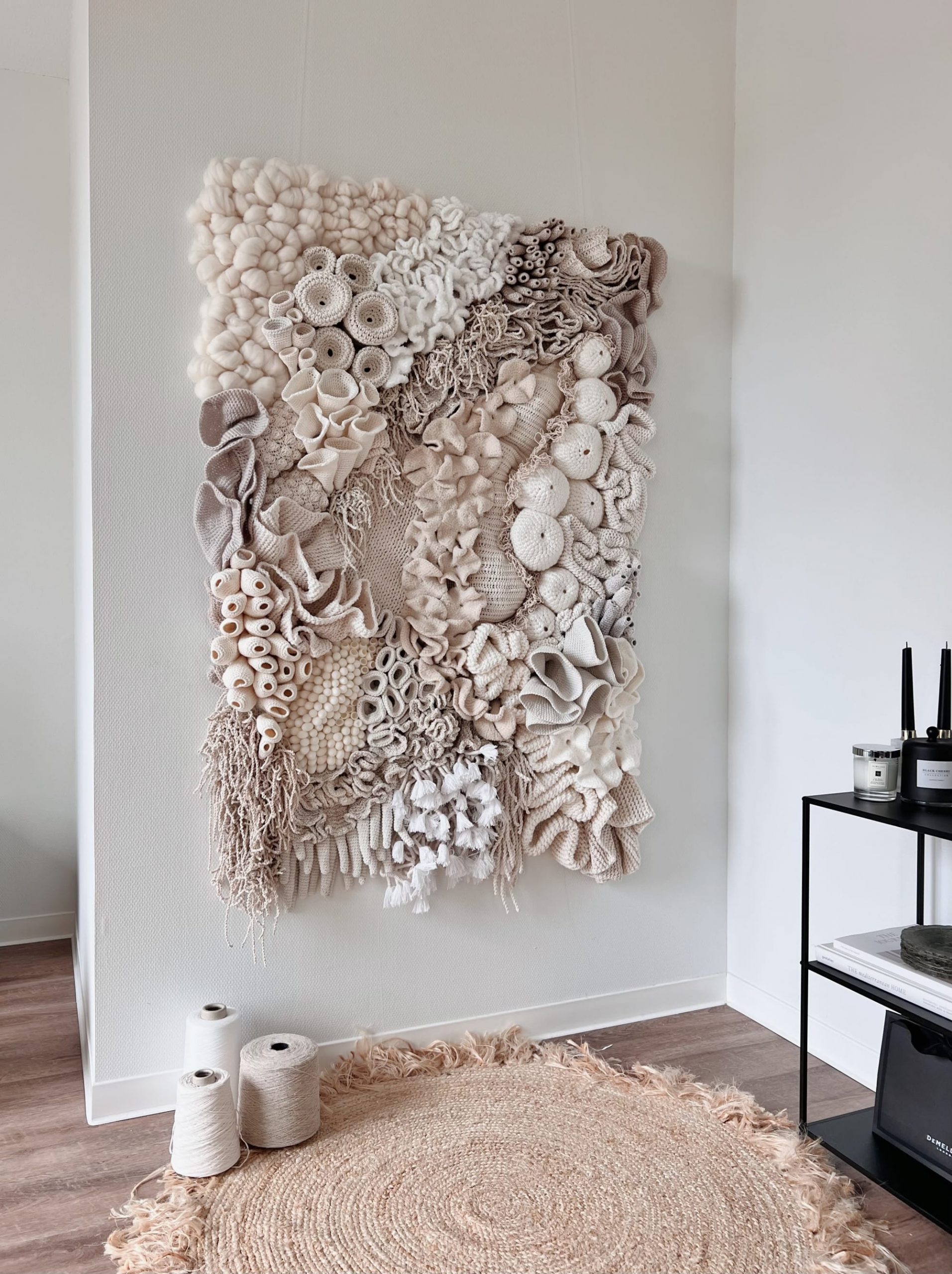 Commission Coral Textile Wall Sculpture Large Fiber Art by Anna Baranova Art | Wescover Wall Hangings
