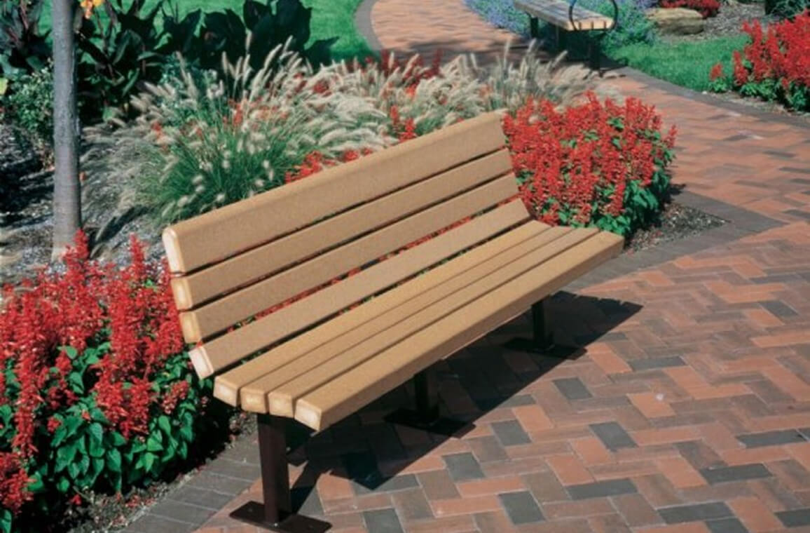 Contour Benches | Order Outdoor Park Bench with Back - Bright Idea Shops