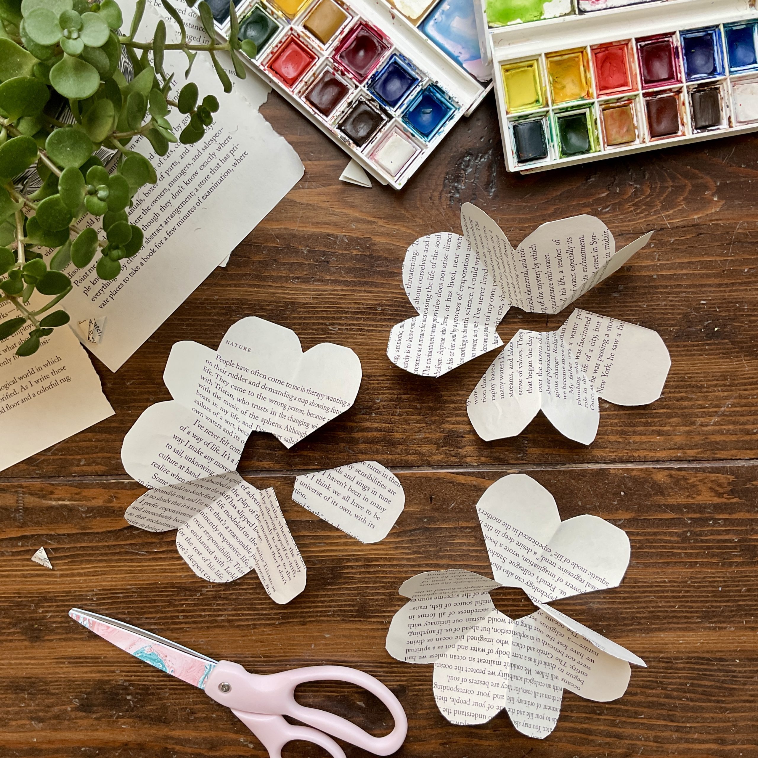 DIY Book Page Paper Roses - Books and Willows