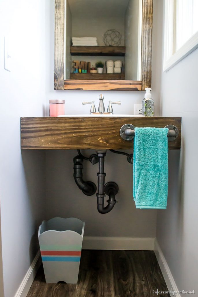 DIY Floating Wood Vanity – Step-By-Step – Infarrantly Creative