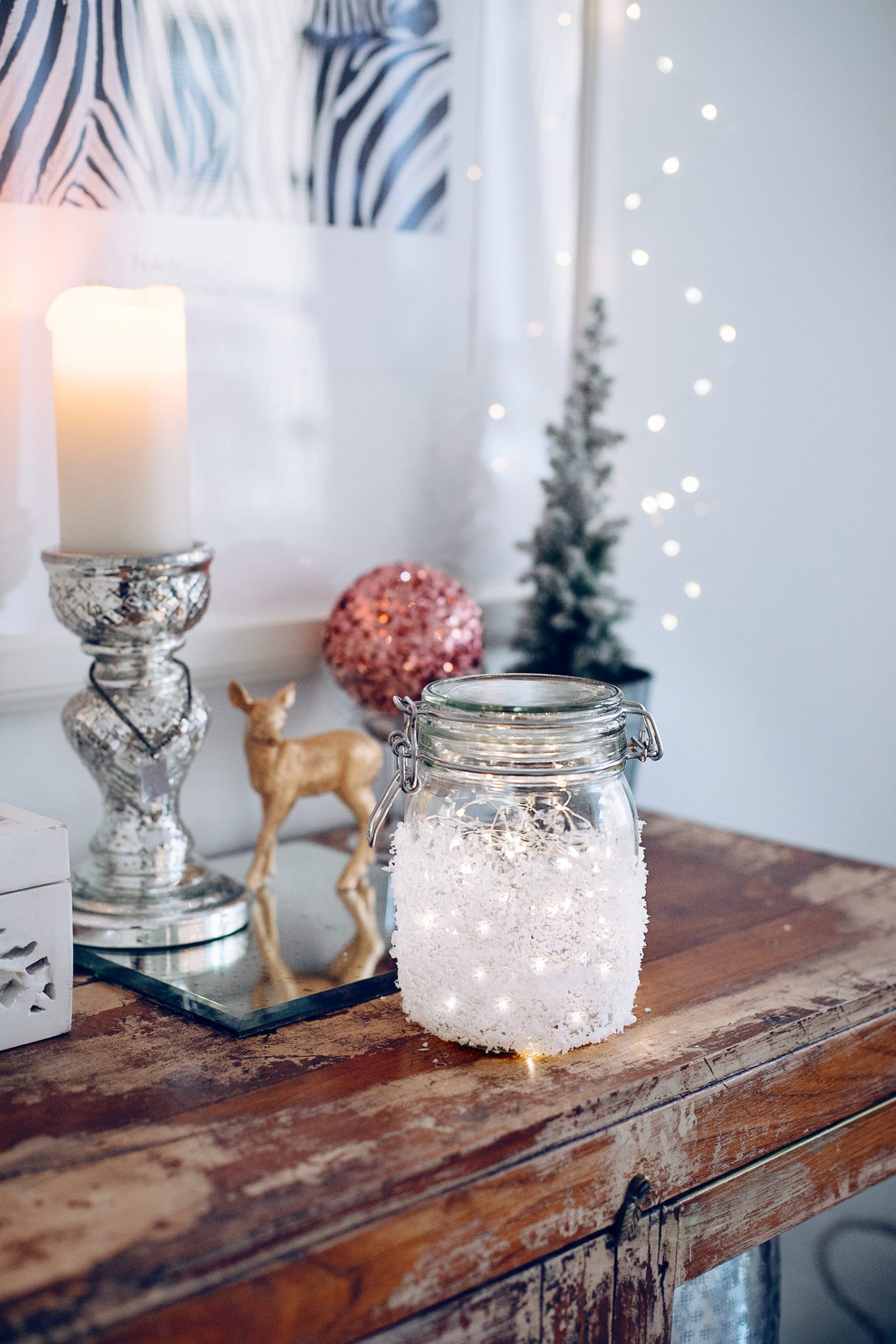 DIY: Snowy mason jar fairy lights - Mariannan