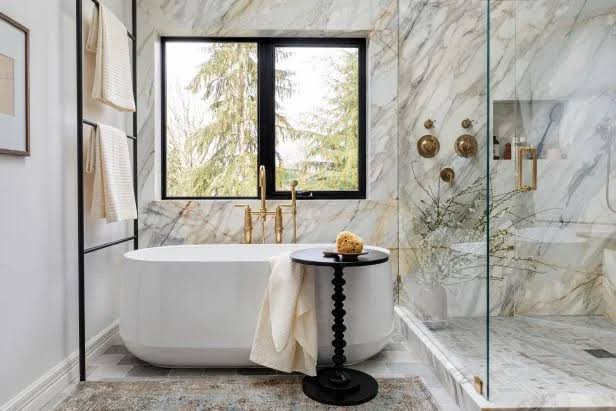 Elegant Burgundy Bathroom Inspired by Burberry Brand | HGTV