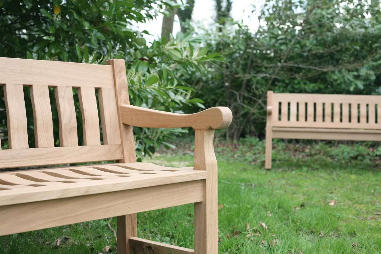 English Oak Garden Bench - Handmade Oak Benches Hampshire