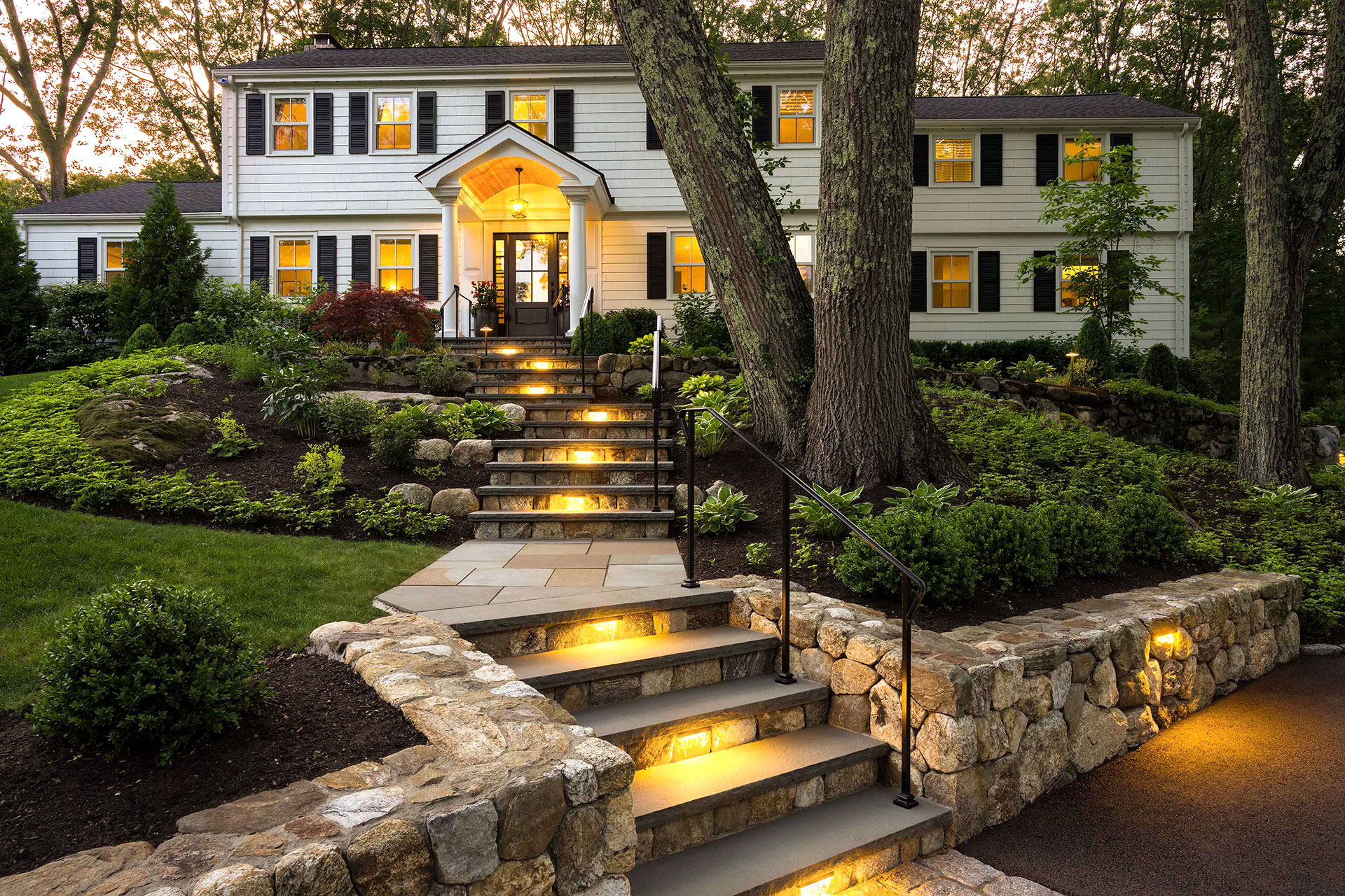 Exterior Landscape Lighting in Boston | a Blade of Grass
