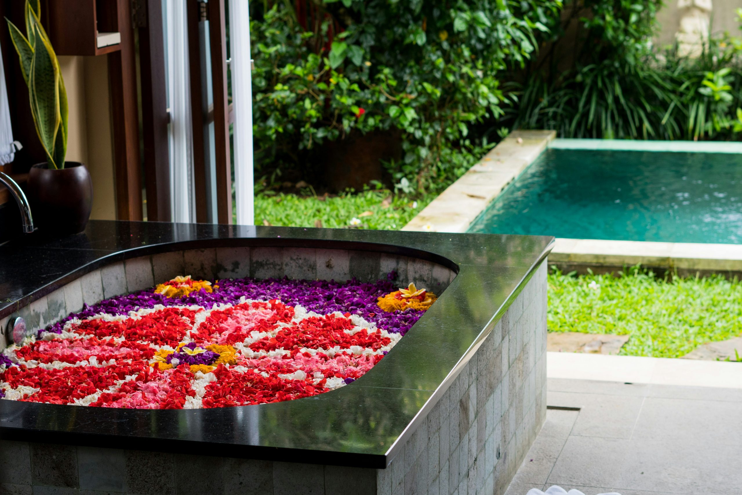 flower bath in our private villa in bali