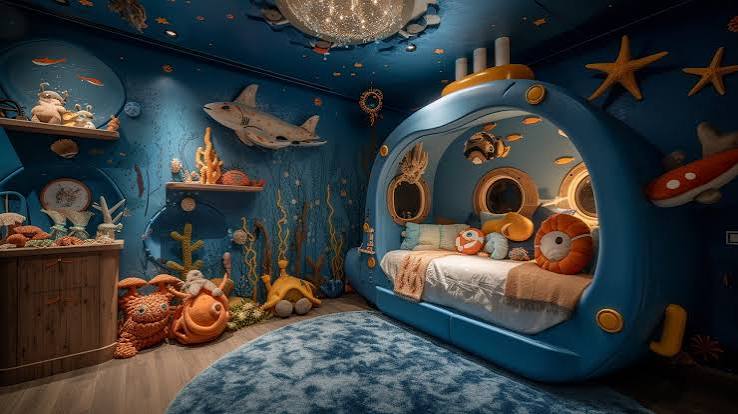 Free Underwater-themed Bedroom Image - Submarine, Bedroom, Underwater | Download at StockCake