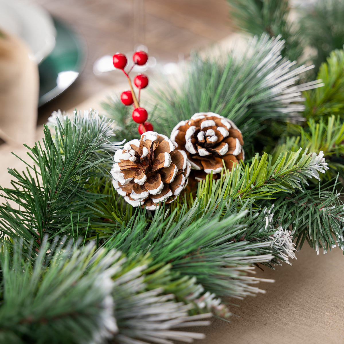 Frosted Berry & Pine Cone Garland