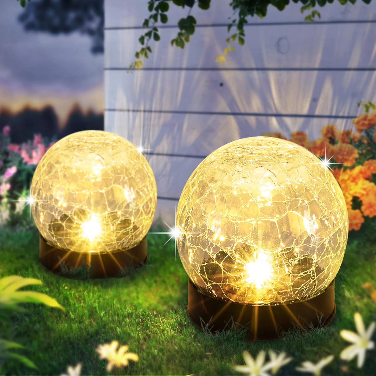 Garden Decor Solar Lights Outdoor,Waterproof Cracked Liberia | Ubuy