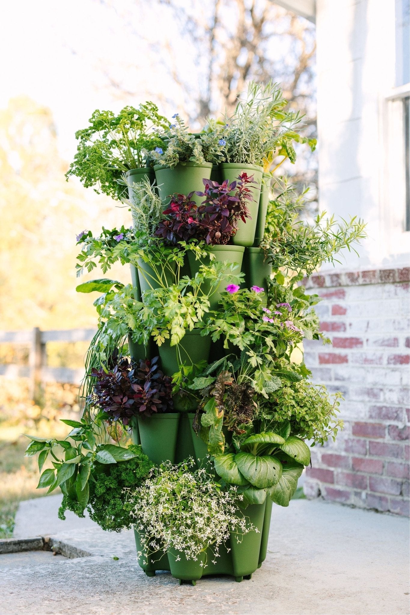 garden plant pots 5 Tier GreenStalk Original Vertical Planter | Stunning Stone (Basic Te