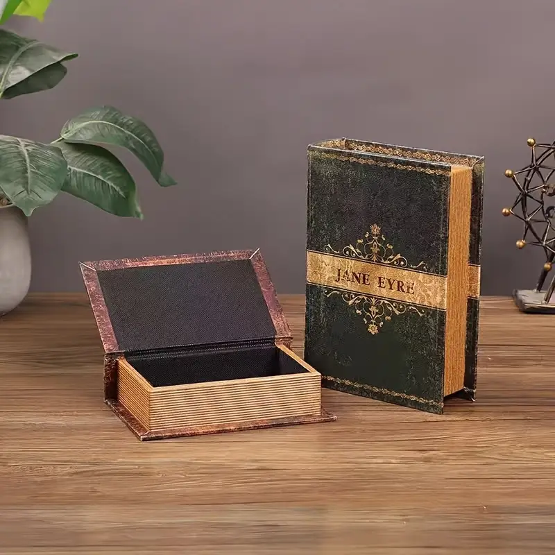 handmade vintage american book wood leather storage box - Temu Bahrain
